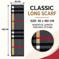Écharpe d'hiver de luxe en viscose et laine, sensation cachemire, pour homme, tissée jacquard à carreaux