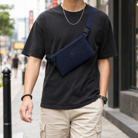 Sac banane en maille personnalisé avec logo sur mesure, vente en gros, sac de ceinture en polyester, fabricant OEM, étanche