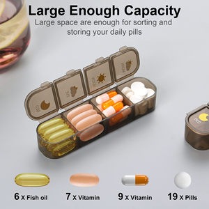 Boîte de rangement multifonctionnelle en plastique sans BPA GLosen avec 21 compartiments, boîte à pilules portable pour transporter les médicaments en extérieur. - Product Image 5