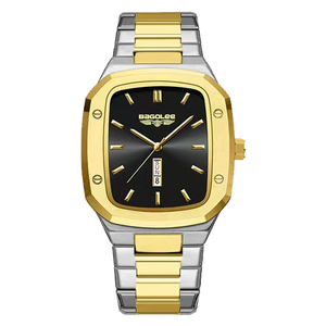 Men's Dual-calendar Square <b>Watches</b> Business <b>Rectangular</b> Dial Waterproof Quartz <b>Watch</b> Steel Strap Week Calendar Wristwatches - Product Image 4