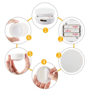 Éclairage LED coloré en forme de disque, 6 pièces, éclairage sans fil à intensité variable sous l'armoire, éclairage sous le comptoir avec télécommande pour la cuisine - Product Image 6