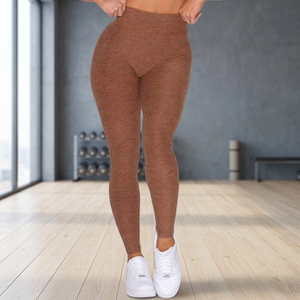 Leggings de sport et de gym pour femmes, taille mi-haute, avec logo personnalisé, effet push-up en V et dos en V - Product Image 2
