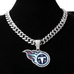 Moda Tennessee Titans Charm Collares Equipo de fútbol Unisex Aleación de zinc Chapado en oro Laboratorio <span class=keywords><strong>Diamante</strong></span> Colgante para fanáticos del deporte Joyería - Product Image 3