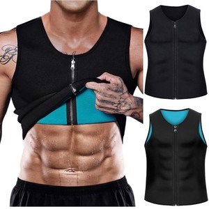 European American Fitness Compression Shirt <strong>Men's</strong> Sports Shapewear Zipper Vest Breathable Neoprene Sweat Suit Shapers - Product Image 1