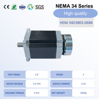 Moteur pas à pas Nema 34, 1,8°, 4 phases, 9,0 N.m, 1274 oz.in, 3,6 V, 4,5 A, 86 mm, 4 kg pour routeur CNC, fraisage, automatisation industrielle lourde