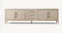 Meuble de salon de style américain de luxe en bois massif Console de contrôle multimédia Armoire de rangement Meuble TV