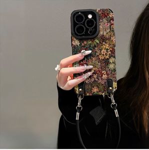 <span class=keywords><strong>Funda</strong></span> para <span class=keywords><strong>iPhone</strong></span> 17 16 Pro 15 Max <span class=keywords><strong>con</strong></span> diseño de pintura al óleo y <span class=keywords><strong>cuerda</strong></span> para colgar, <span class=keywords><strong>funda</strong></span> de silicona y cuero para <span class=keywords><strong>iPhone</strong></span> <span class=keywords><strong>13</strong></span> 15, estilo retro pequeño y original - Product Image 3