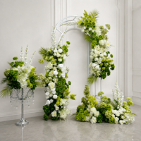 Ensemble d'arches florales artificielles vertes et blanches pour mariage, hôtel, événement, arrangement de toile de fond, vente en gros