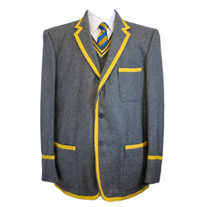 Venta al por mayor precio barato uniforme de la escuela secundaria <span class=keywords><strong>blazer</strong></span> con insignia de color azul marino de talla grande trajes de los hombres <span class=keywords><strong>blazer</strong></span> - Product Image 4