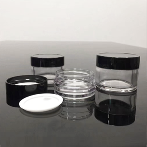 Cilindro de armazenamento vazio, boca larga, jarra de plástico transparente, cosmético com parafuso preto, venda imperdível - Product Image 2