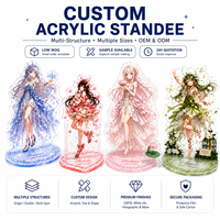 Standee Figur Akrilik Cermin Akrilik dengan Cetak Foil Emas untuk Pajangan Figur Anime, Tersedia dalam Jumlah Kecil, Sampel Tersedia
