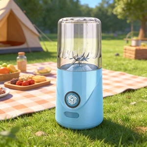 Vaso exprimidor portátil recargable tipo C de 260 ml, 6 cuchillas para triturar hielo, batidos de frutas, viajes, oficina, hogar, sin BPA - Product Image 1