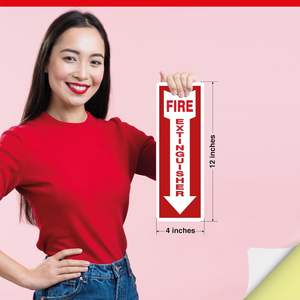 Adesivi per Segnaletica Interna 'Estintore', Etichette di Sicurezza in Vinile Autoadesivo Durevole e Impermeabile per Interni ed Esterni - Product Image 3