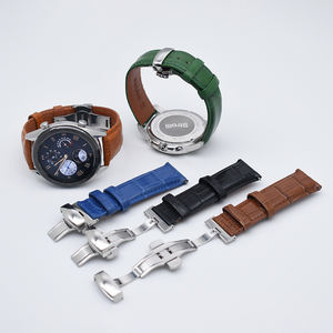 Correa de reloj de piel de vaca Croco, accesorio de grano de bambú importado, núcleo Dermal suave para relojes inteligentes Samsung <span class=keywords><strong>Huawei</strong></span> 18 19 20 21 22 23 24mm - Product Image 3
