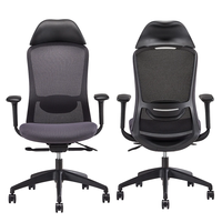 Chaise de bureau ergonomique réglable KOHO avec accoudoirs 4D en PU, pivotante, en maille, pour cadres