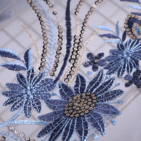 Paillettes broderie Appliques paire fleurs fil broderie dentelle garniture pour la décoration de la robe