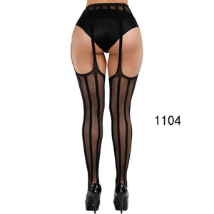 Zs243 Lingerie sexy pour femme, bas longs opaques, porte-jarretelles, collants élastiques transparents patchwork, livraison directe - Product Image 4