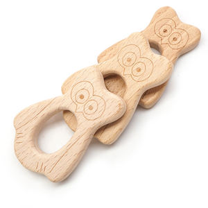 Mode sucette chaîne produits de dentition rongeur minuscule tige bébé anneau de dentition pendentif Animal hibou bois dentition - Product Image 2