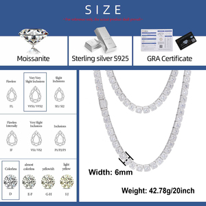 <span class=keywords><strong>Collana</strong></span> da <span class=keywords><strong>Uomo</strong></span> Hip Hop di Lusso SF 18mm con Catena Cuban Link a Maglie Rialzate, Moissanite VVS, Placcata <span class=keywords><strong>Argento</strong></span> <span class=keywords><strong>925</strong></span>, Senza Nichel e Senza Piombo - Product Image 4