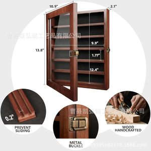 Expositor de cuchillos de madera de varias capas, caja de colección de navajas de pared, caja de almacenamiento de dardos, con tapa abatible transparente - Product Image 1