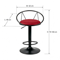 Tabourets de bar commerciaux modernes en cuir PU, réglables et pivotants à 360 degrés, à faible entretien, pour cuisine, OEM/ODM acceptés