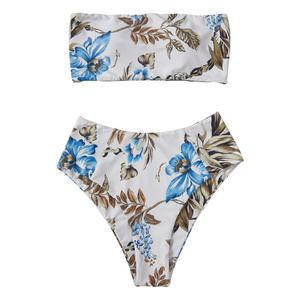 ชุดว่ายน้ำบิกินี่เซ็กซี่สำหรับผู้หญิง สีพื้น แยกชิ้น เอวสูง ดันทรง ชุดว่ายน้ำสำหรับงานปาร์ตี้ชายหาด - Product Image 2