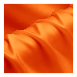 silk satin crepe 16mm Silk Charmeuse Fabric Width 45" No.05 orange Color sell by the yard