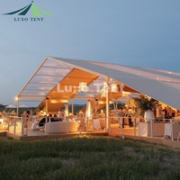 Tentes en forme de A pour mariages 200 personnes imperméable élégant chapiteau Transparent personnalisé en aluminium tentes de fête de luxe en plein air