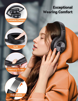 Casque sans fil ANC 2026 Bluetooth 5.3 Stéréo HIFI Supra-auriculaire avec réduction de bruit et micro pour Gaming et Sport