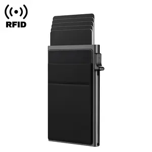 Rfid Credit Card Holder Slim Thin Pop Up Smart Wallets Men Women Business Bank Cardholder Aluminum Metal Card Pocket Case