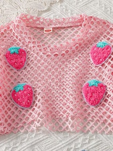 Set di Abbigliamento Estivo per Bambine, Casual con Motivo Fragola per Uso Quotidiano - Product Image 4