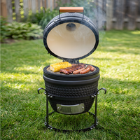 Barbecue Kamado en céramique de 13 pouces, barbecue à charbon de bois, barbecue d'extérieur pour la cuisine en plein air