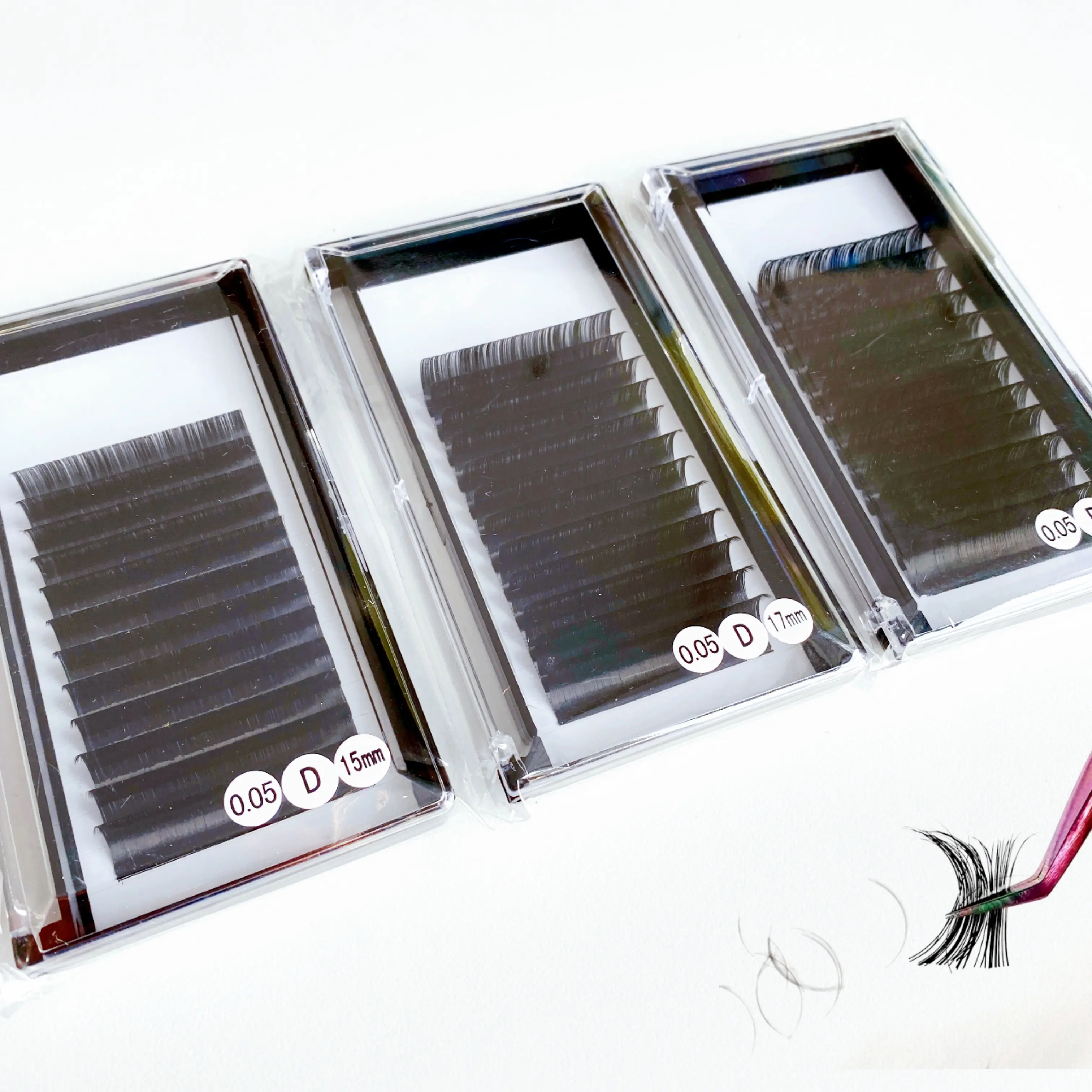 Lash Trays Eyelash Extensions Wholesale Classic C D CC Curl Cashmere Hybrid Volume Mega Individual Eyelashes Black Hand Made