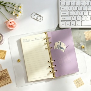 Pochettes pour classeur A6 à 6 anneaux en PP, lot de 5 enveloppes de budget en forme de cœur à double couche pour carnet, agenda et organisateur - Product Image 3