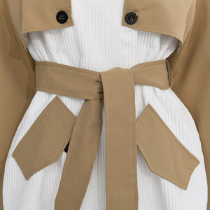 <span class=keywords><strong>Trench</strong></span>-Coat d'hiver <span class=keywords><strong>kaki</strong></span> vintage pour femmes, manteau <span class=keywords><strong>court</strong></span> de banlieue, respirant, doublure en polyester, rembourré, imprimé mince et tissé - Product Image 4