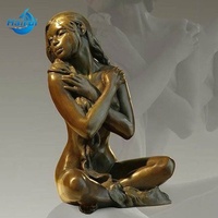 Statue de ballerine en laiton personnalisée pour l'art public, fontaine à jupe d'eau, sculpture de danseuse de ballet en bronze