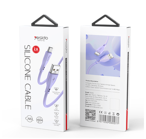 CA119L Yesido Max 2A <span class=keywords><strong>USB</strong></span> a IP 1M <span class=keywords><strong>Cable</strong></span> de datos de carga rápida de silicona líquida - Product Image 6