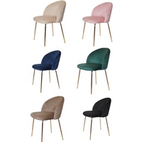 Chaises de salle à manger rondes modernes du milieu du siècle avec pieds dorés Style bistro français gris beige pour appartement, cuisine extérieure