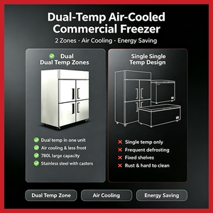 Congélateur vertical haute performance à 4 portes en acier inoxydable pour la conservation des aliments dans les restaurants nord-américains - Product Image 3