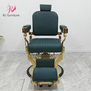Diseño Clásico Vintage 360 °   Sillón de Barbería Giratorio con Elevación Hidráulica a Pedal y Respaldo Reclinable Ajustable para Barberías - Product Image 3