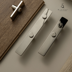 Qiansi hk0378 ngắn gọn rắn brass có khía đồ nội thất xử lý và núm đánh bóng <span class=keywords><strong>Chrome</strong></span> phòng ngủ tủ xử lý nhỏ cửa kéo - Product Image 1