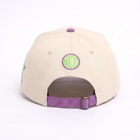 Casquette de baseball structurée en suède personnalisée, style streetwear, en coton, bicolore, avec logo brodé