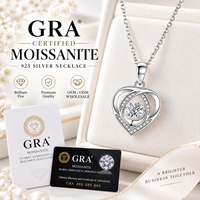 Collier Pendentif Cœur en Argent Sterling 925 avec Moissanite VVS Grade D de 4 mm, Bijou Romantique pour Femme, Meilleure Vente