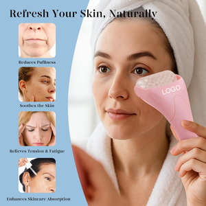 Ensemble d'outils faciaux en glace Gua Sha avec logo personnalisé, réduit les gonflements, soulage les migraines, outil de soin du corps, cadeau de soin personnel - Product Image 6