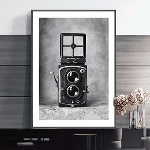 Tableau mural encadré noir et blanc : Impression rétro de <span class=keywords><strong>photographie</strong></span> de célébrités avec appareil photo pour la <span class=keywords><strong>d</strong></span>écoration intérieure contemporaine - Product Image 2