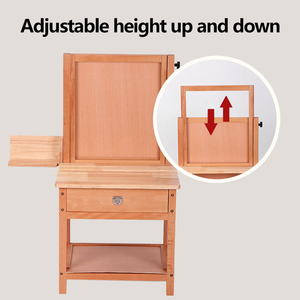 Cavalletto artistico in legno di pino e faggio Huixishi <span class=keywords><strong>con</strong></span> sgabello, cavalletto e panca portaoggetti tutto in uno per artisti - Product Image 3