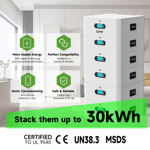 Batterie de stockage d'énergie haute performance 5 kWh 10 kWh 15 kWh, batterie au lithium, pack de batteries empilées pour système solaire - Product Image 3