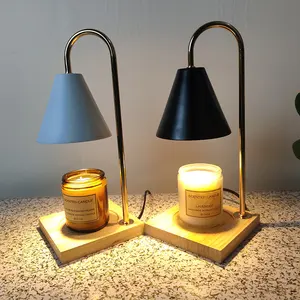 Luxury Candle Warmers with 2 bulbs Etc Aurora Candle Warmer Lamp Wax Melt Burners with Wood Stand