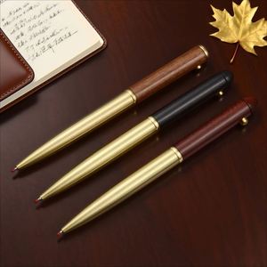Wholesale Custom High End Wooden Ballpoint <b>Pens</b> 0.5MM Enduring Education Industry Gifts Bullet Shaped <b>Multi</b>-<b>Colored</b> Ink Black - Product Image 1