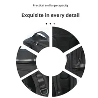 Sac à dos unisexe grande capacité extensible et imperméable avec fermeture éclair, en jean, bretelles à coussin d'air pour affaires et loisirs